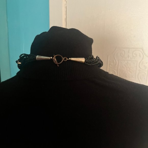 Black Coiled Beaded Necklace - Picture 5 of 5
